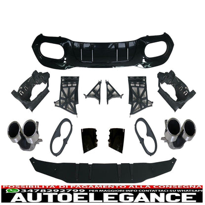 diffusore + paraurti scarico 2x2 cromato amg ottica per mercedes w177 berlina compatta-mostra il titolo originaletesto originalediffusor + auspuffblenden 2x2 chrom amg optik für mercedes w177 kompaktlimousine