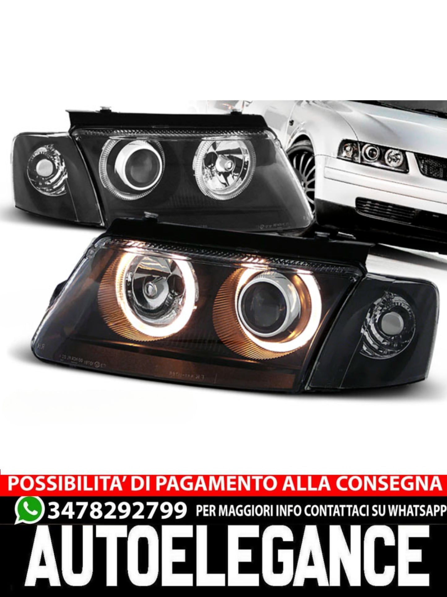 FARI ANGEL EYES NERO adatti compatibili per VW PASSAT B5 3B 11.96-08.00