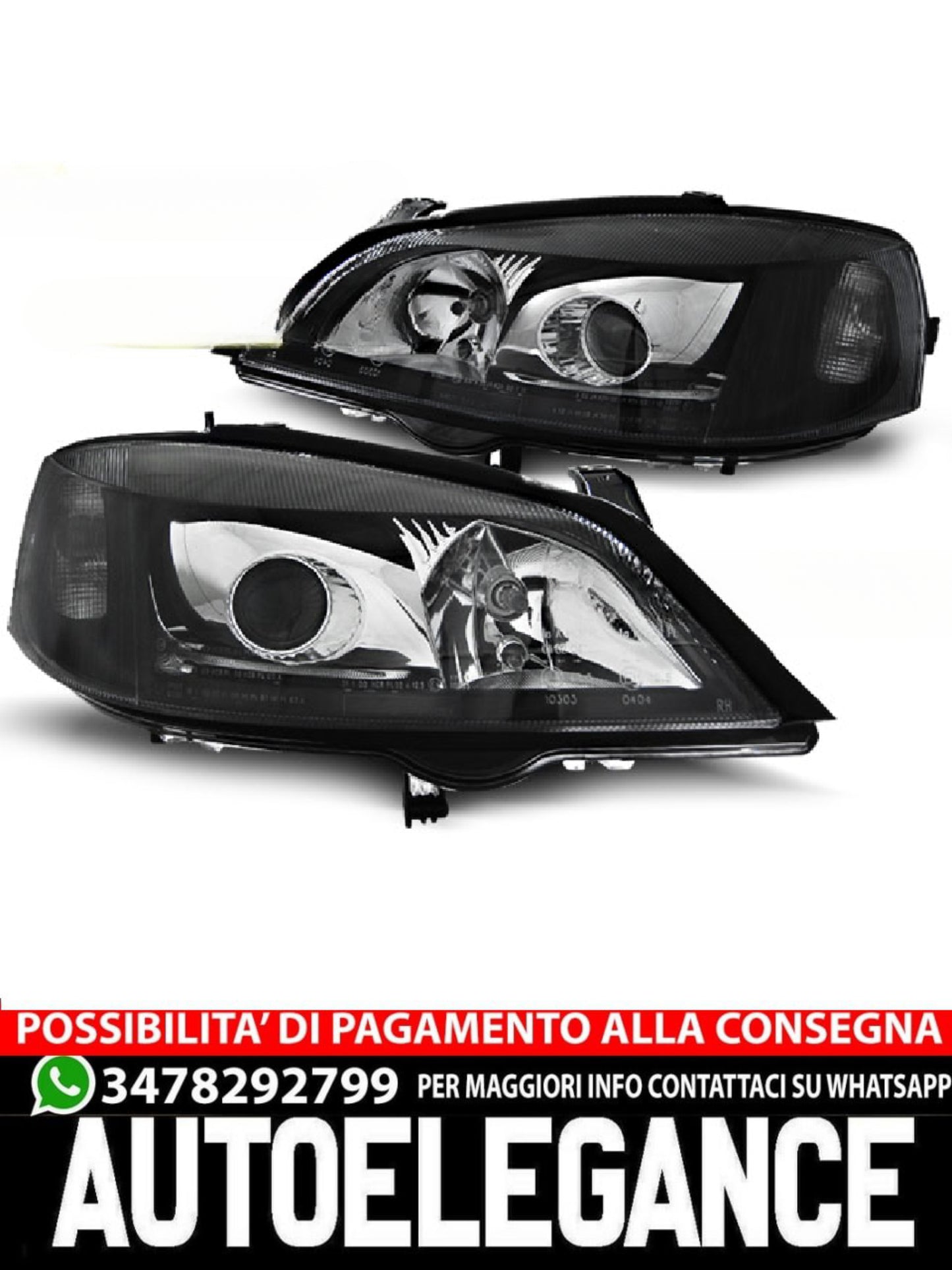 HEADLIGHTS SUITABLE COMPATIBLE FOR OPEL ASTRA G 09.97-02.04 BLACK H7 