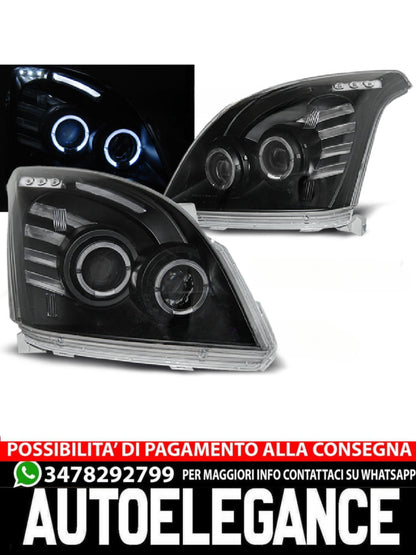 BLACK ANGEL EYES HEADLIGHTS SUITABLE FOR TOYOTA LAND CRUISER 120 03-09 