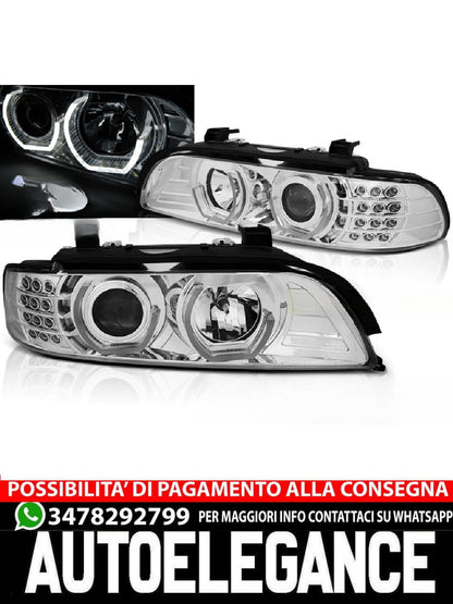 FARI ANGEL EYES 3D CROMATI ADATTI COMPATIBILI per BMW E39 09.95-06.03