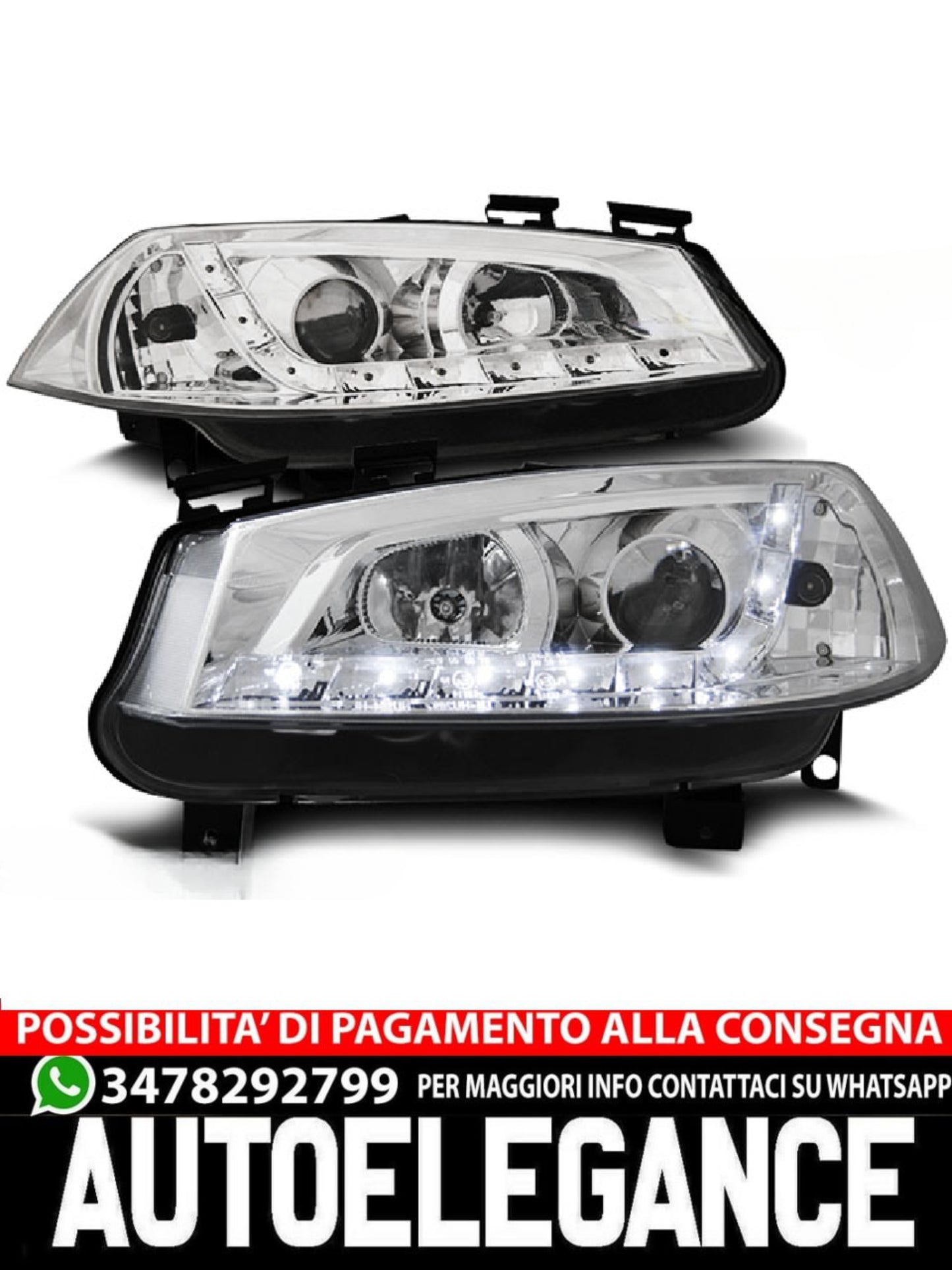 FARI CROMATI ADATTI PER RENAULT MEGANE II 11.02-12.05 DAYLIGHT
