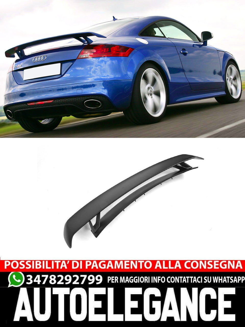 SPOILER RS STYLE ADATTO PER AUDI TT 8J ( 2006-2014 )