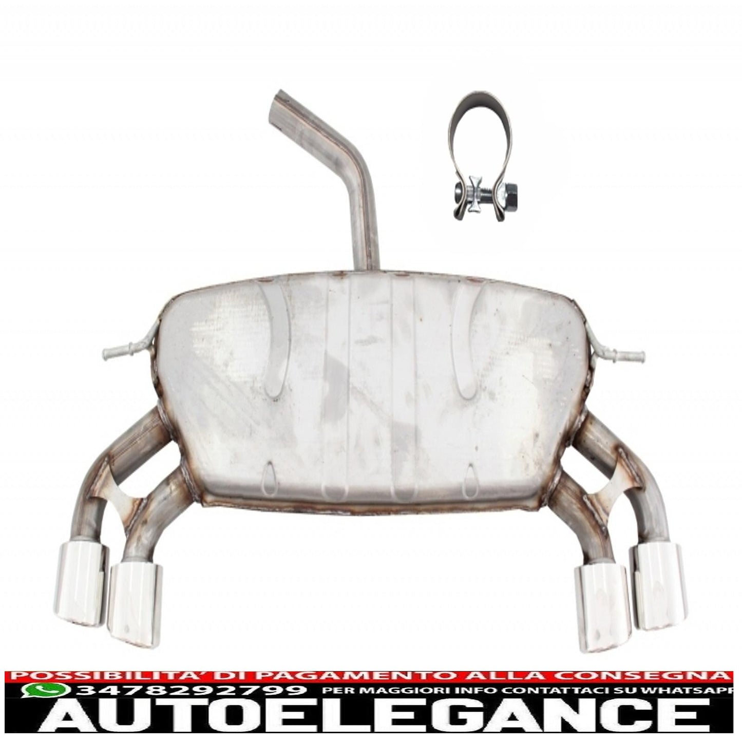 impianto di scarico completo con diffusore aria paraurti posteriore adatto per vw golf 7 vii mk7 (2013-2017) abt design