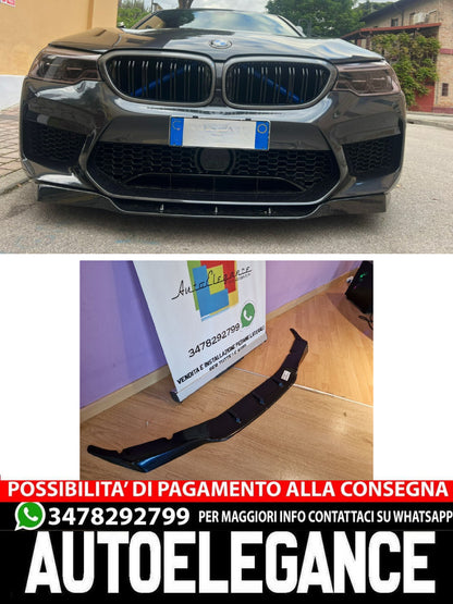 SPLITTER ADATTO PER BMW SERIE 5 F90 M5 (G30 G31) 2017-2020 LOOK NERO LUCIDO