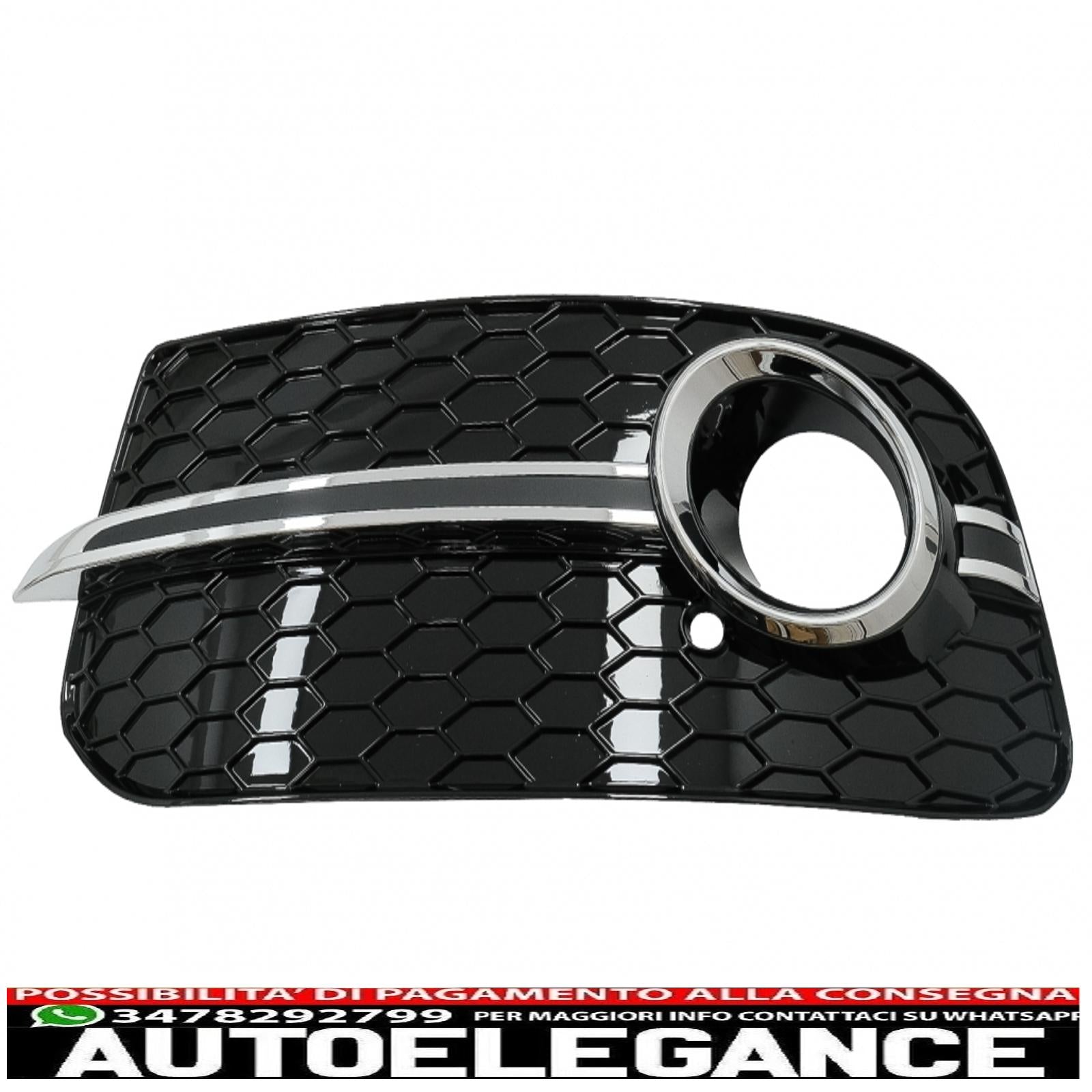 Copri fendinebbia griglie laterali adatto per audi q5 suv 8r facelift (2012-2016) rs design nero e cromato AUTOELEGANCERICAMBI