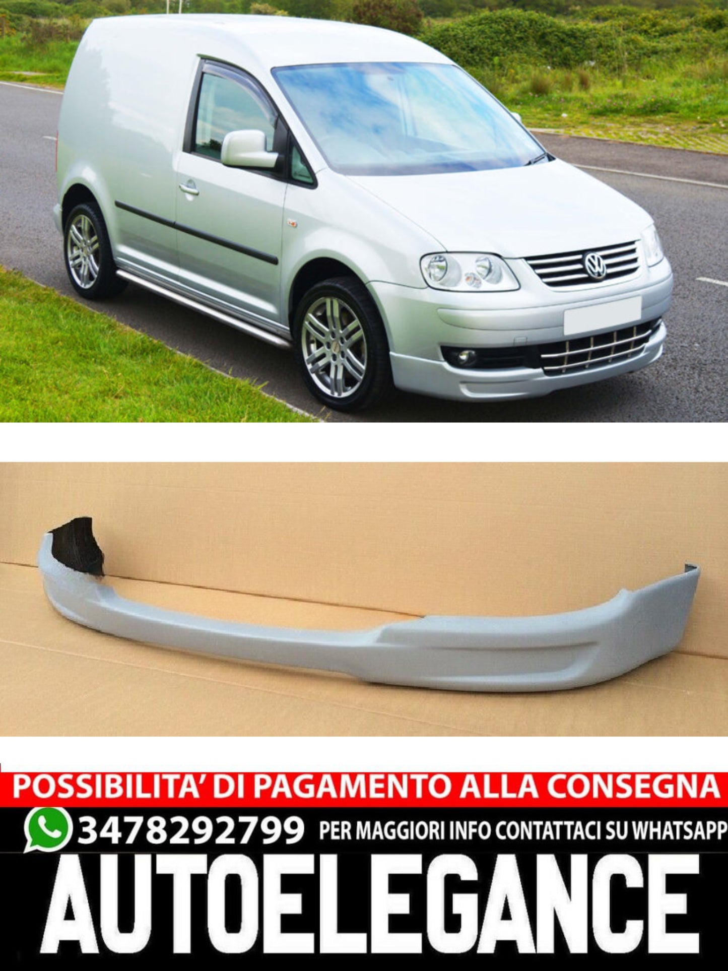 SPOILER PARAURTI ADATTO PER VW CADDY 2K MK3