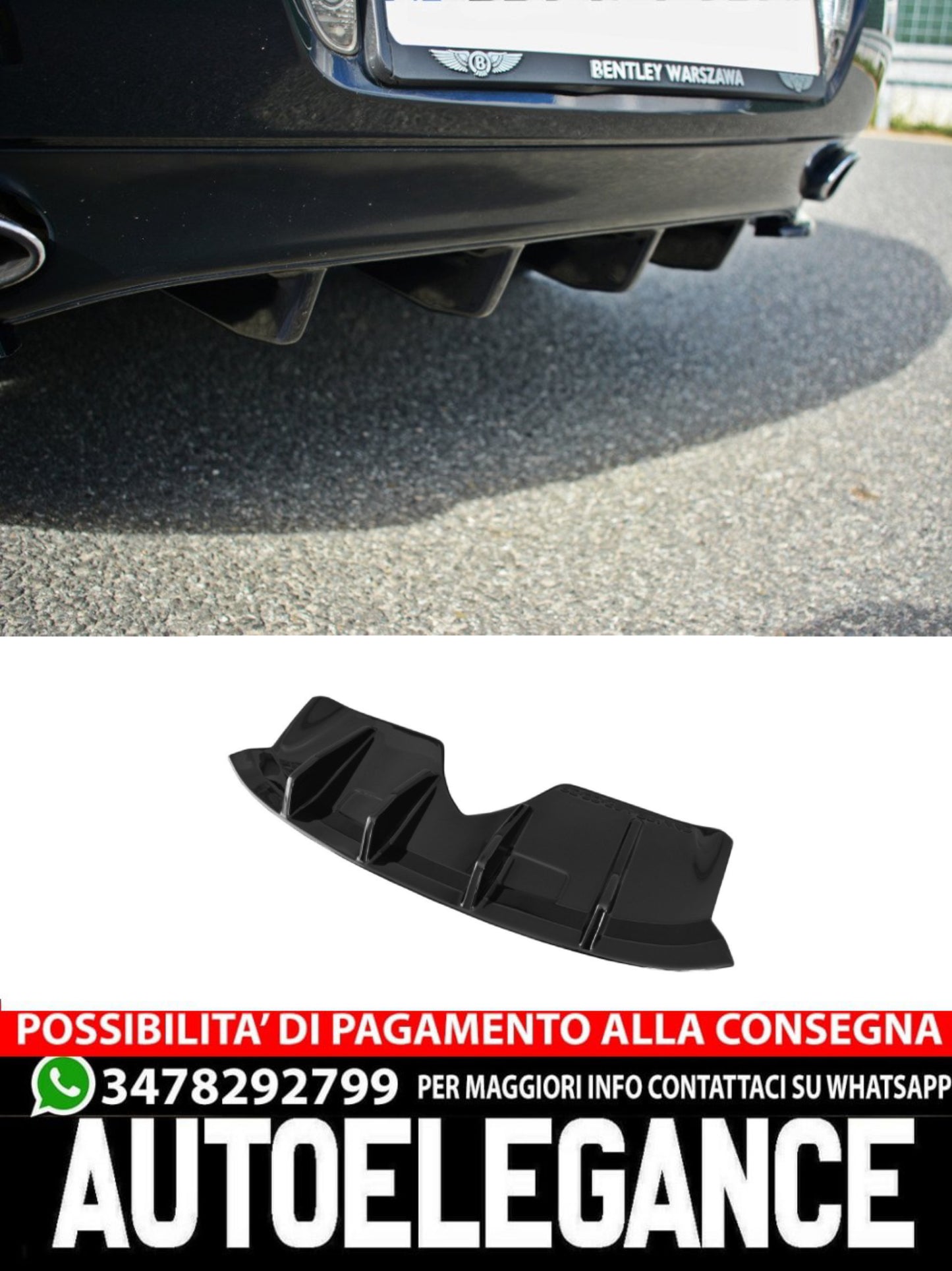 DIFFUSORE POSTERIORE ADATTO PER BENTLEY CONTINENTAL GT  (2009-2012)