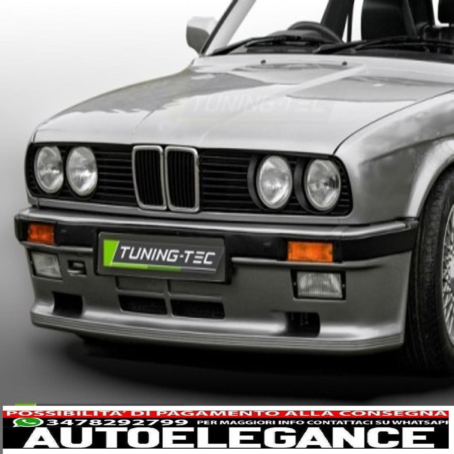 Paraurti anteriore stile sportivo + fendinebbia per BMW E30 82-90