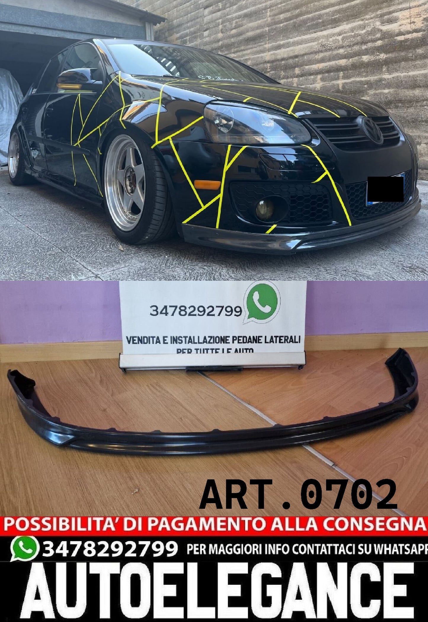 SOTTO PARAURTI ADATTO PER VW GOLF 5 2003+ LOOK GTI
