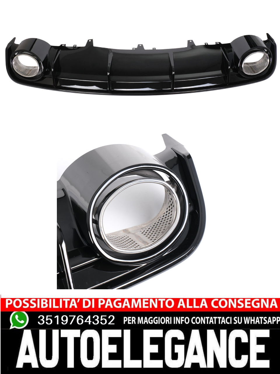Diffusore posteriore paraurti adatto per A6 C7 S Line berlina Avant 14-18 nero