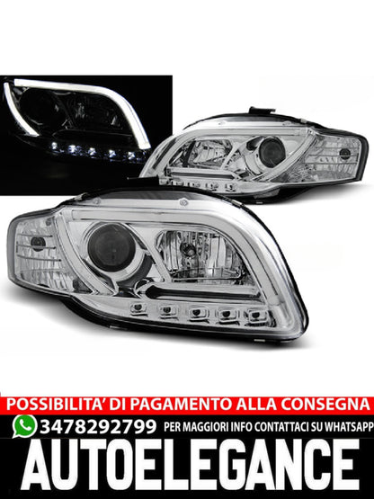 TUBO FARI LUCE CROMATA ADATTI COMPATIBILI per AUDI A4 B7 11.04-03.08
