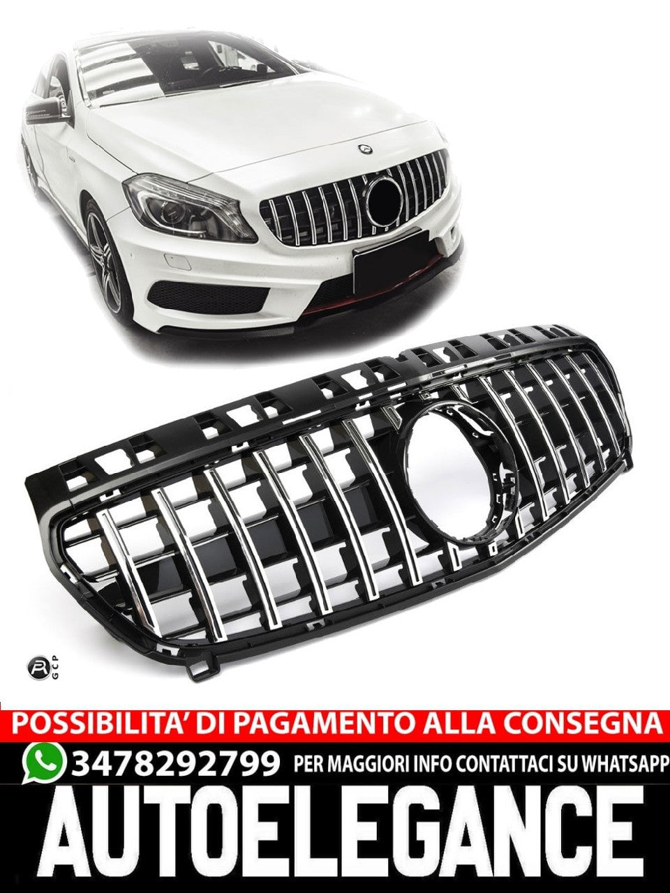 Sports grille for Mercedes W176 A-Class PREFACELIFT PANAMERICANA AMG OPTIK 