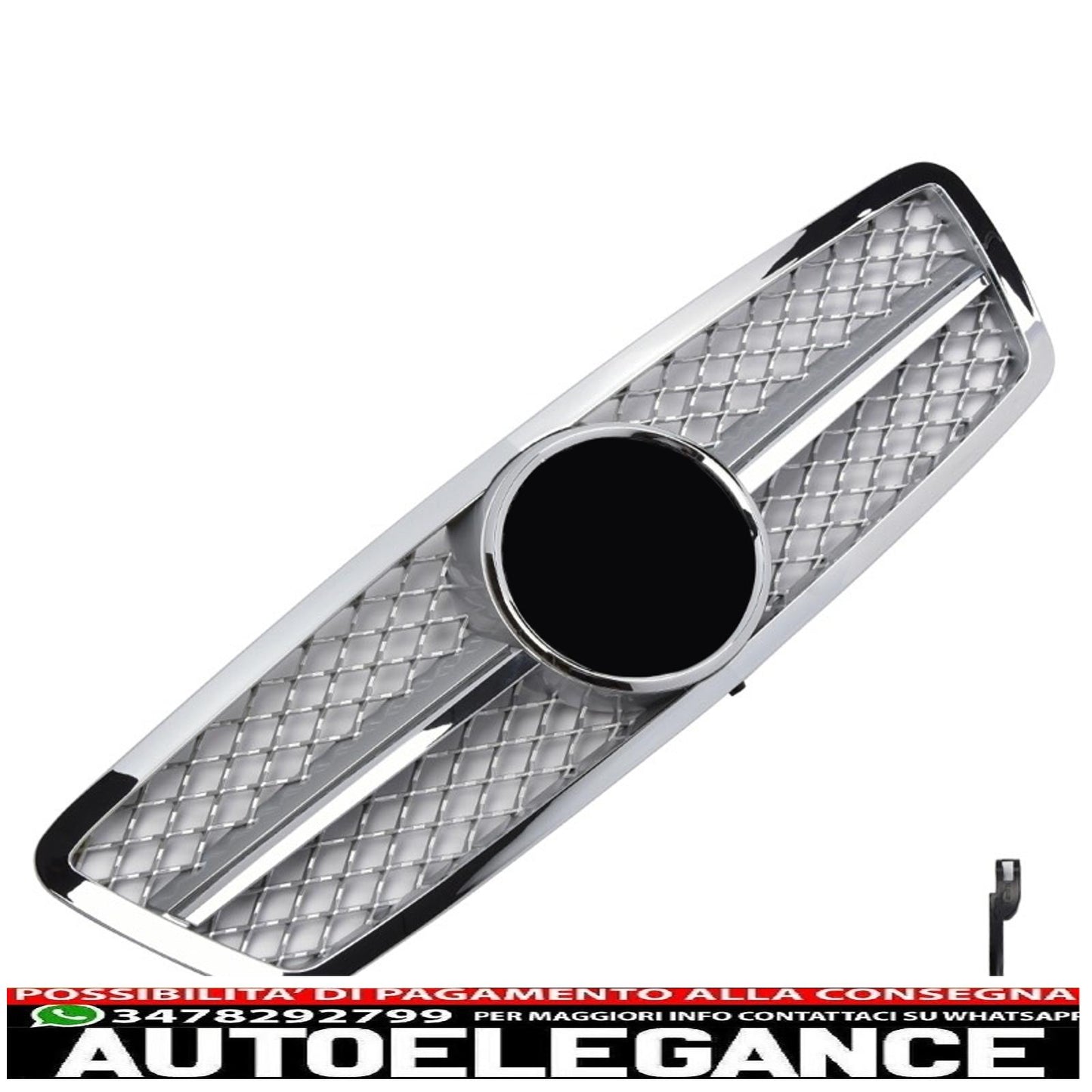 sport grill radiator grill suitable for mercedes w203 s203 silver + chrome - show original titleoriginal textgrill sport kühlergrill passt für mercedes w203 s203 silber + chrom