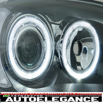 angel eye headlights suitable for bmw 1 series e81 e82 e87 e88 (2004-2011) 2 black halo rims 