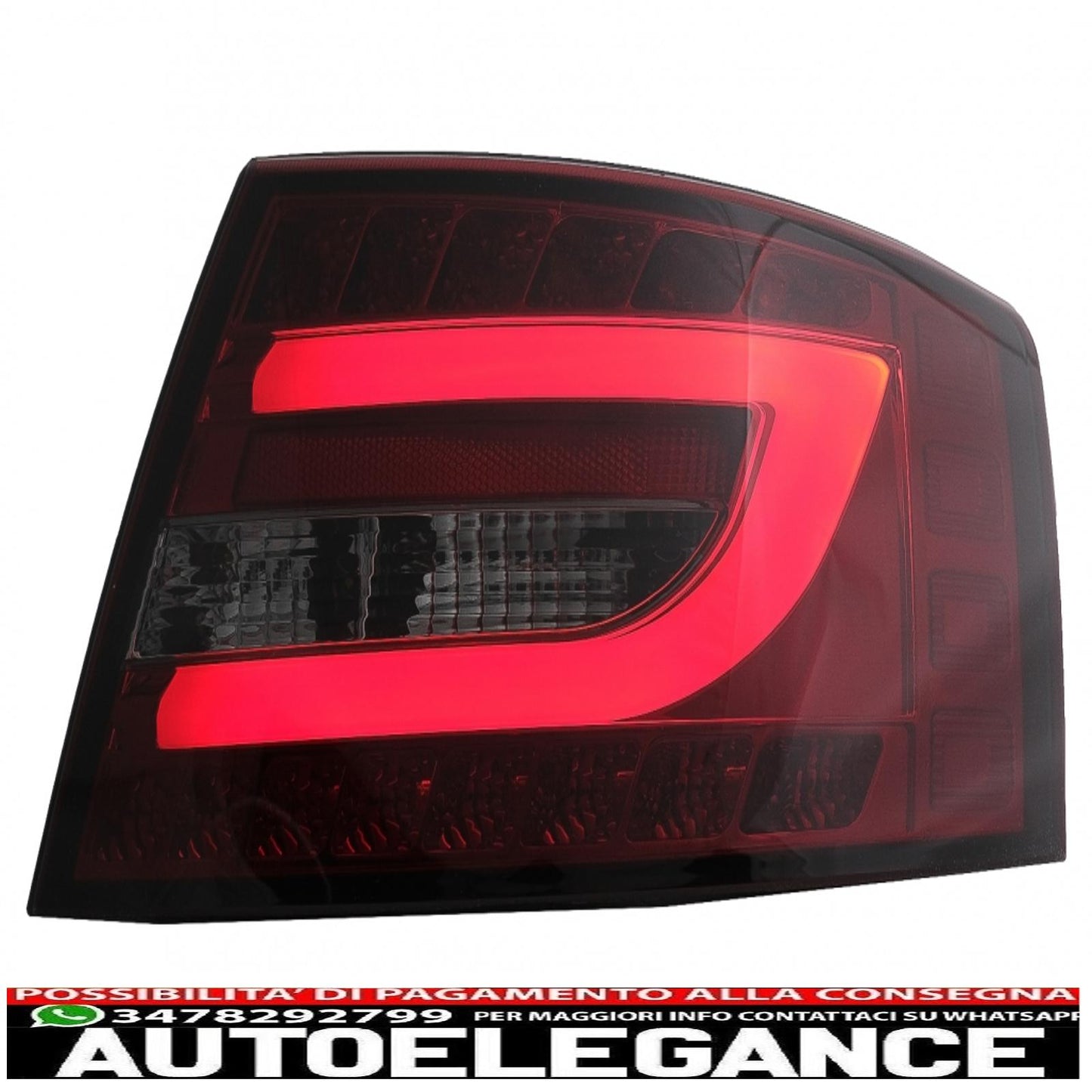led rear lights suitable for audi a6 c6 4f limousine (04.2004-2008) smoke red 7pin