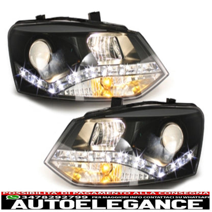 dayline headlights suitable for vw polo 6r 09+_drl optic_black