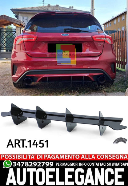 FLAP DIFFUSORE ADATTO PER FORD FOCUS MK4 2019+ ST NERO LUCIDO LOOK SPORTIVO