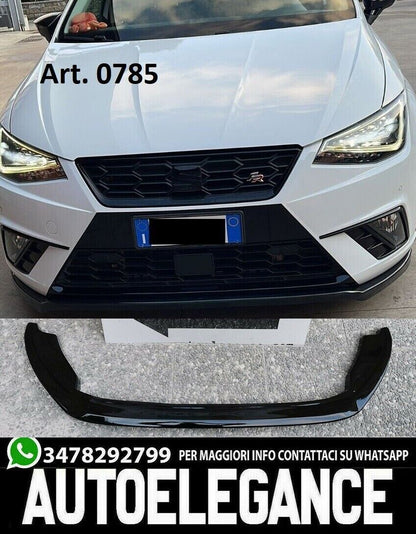 SEAT IBIZA KJ1 6F 2017+ ABS SPLITTER BLACK UNDER FRONT BUMPER SPOILER 0785