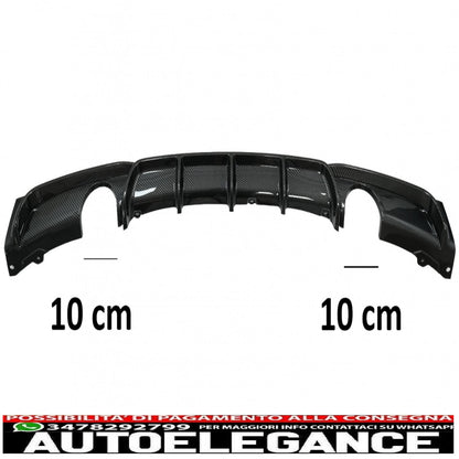 paraurti posteriore spoiler mantovana diffusore doppia uscita per scarico singolo adatto per bmw serie 3 f30 f31 (2011-2019) m performance design rivestimento in pellicola di carbonio
