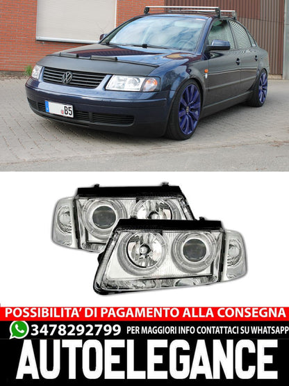 Set fari Angel Eyes per VW Passat 3B 96-00 con indicatore di direzione anteriore