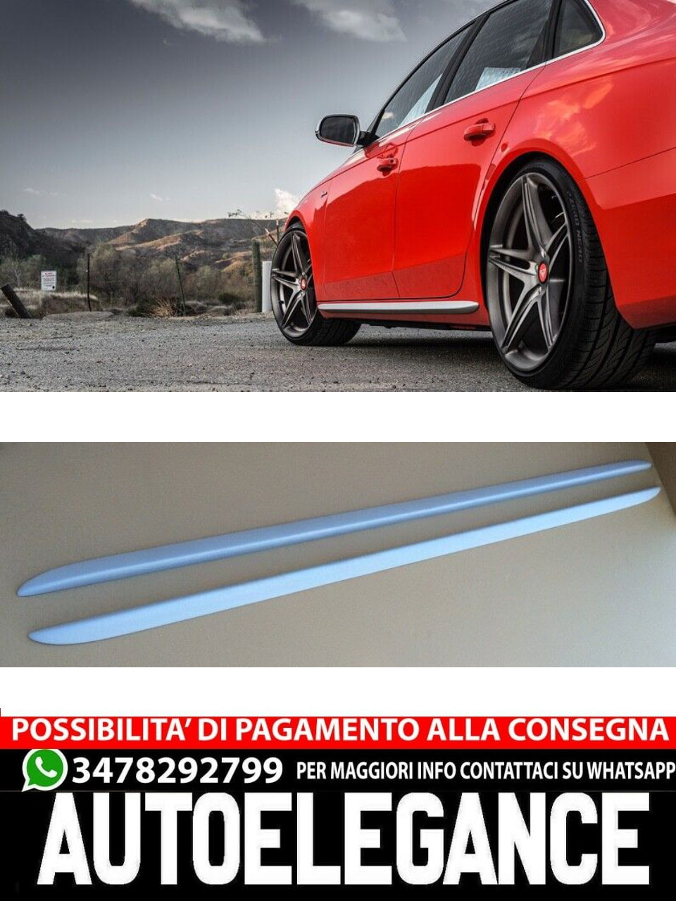 SKIRTS SUITABLE FOR AUDI A4 B8 ( 2008-2015 ) S4 / RS4 / S-LINE STYLE 