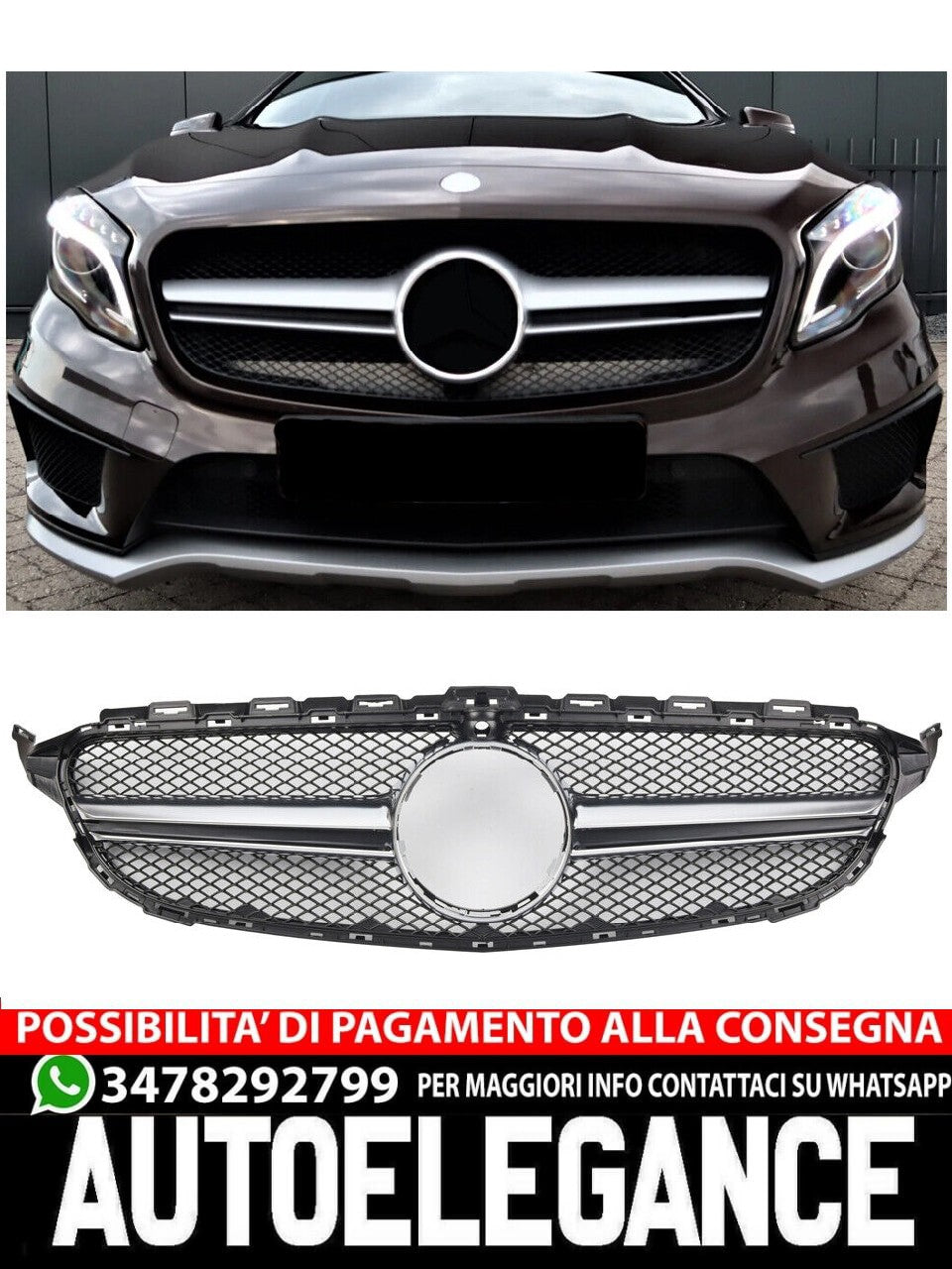 Sports grille for Mercedes X156 GLA-Class in AMG LOOK 