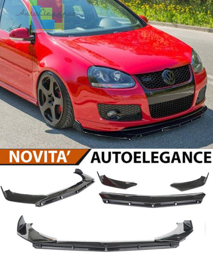 SPLITTER VW GOLF 5 V LIP GLOSSY BLACK UNDER BUMPER ABS RS DESIGN 3P