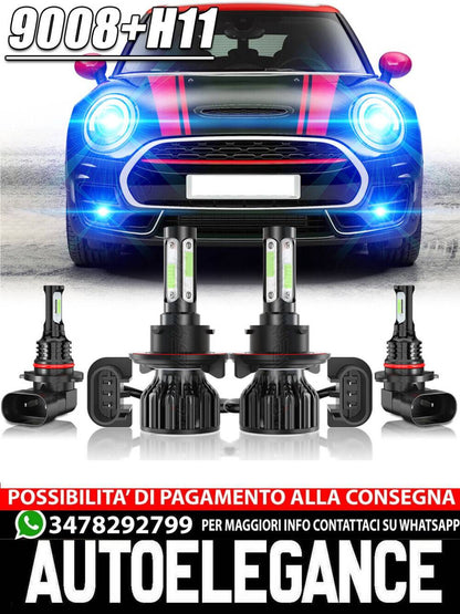 For Mini Cooper High/Low Beam 2009 2010-2017 LED Headlight Kit+Fog Light 
