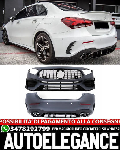 BODYKIT ADATTO PER MERCEDES CLASSE A W177 SEDAN 2018+ LOOK A45 DESIGN SPORTIVO