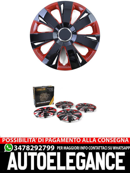 Copricerchi Tenzo-R XI per cerchi in acciaio 15"" nero rosso