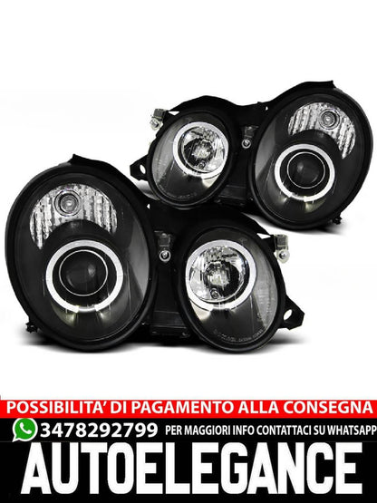 FARI ANTERIORI ANGEL EYES NERO per MERCEDES W208 CLK 03.97-04.02