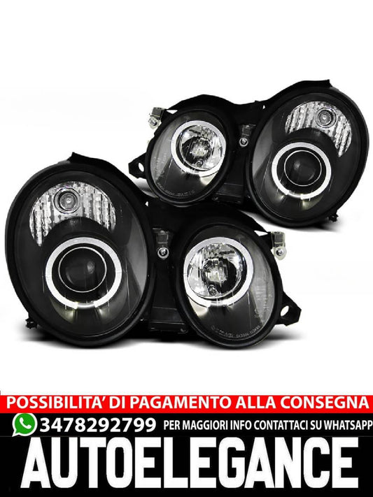 FARI ANTERIORI ANGEL EYES NERO per MERCEDES W208 CLK 03.97-04.02