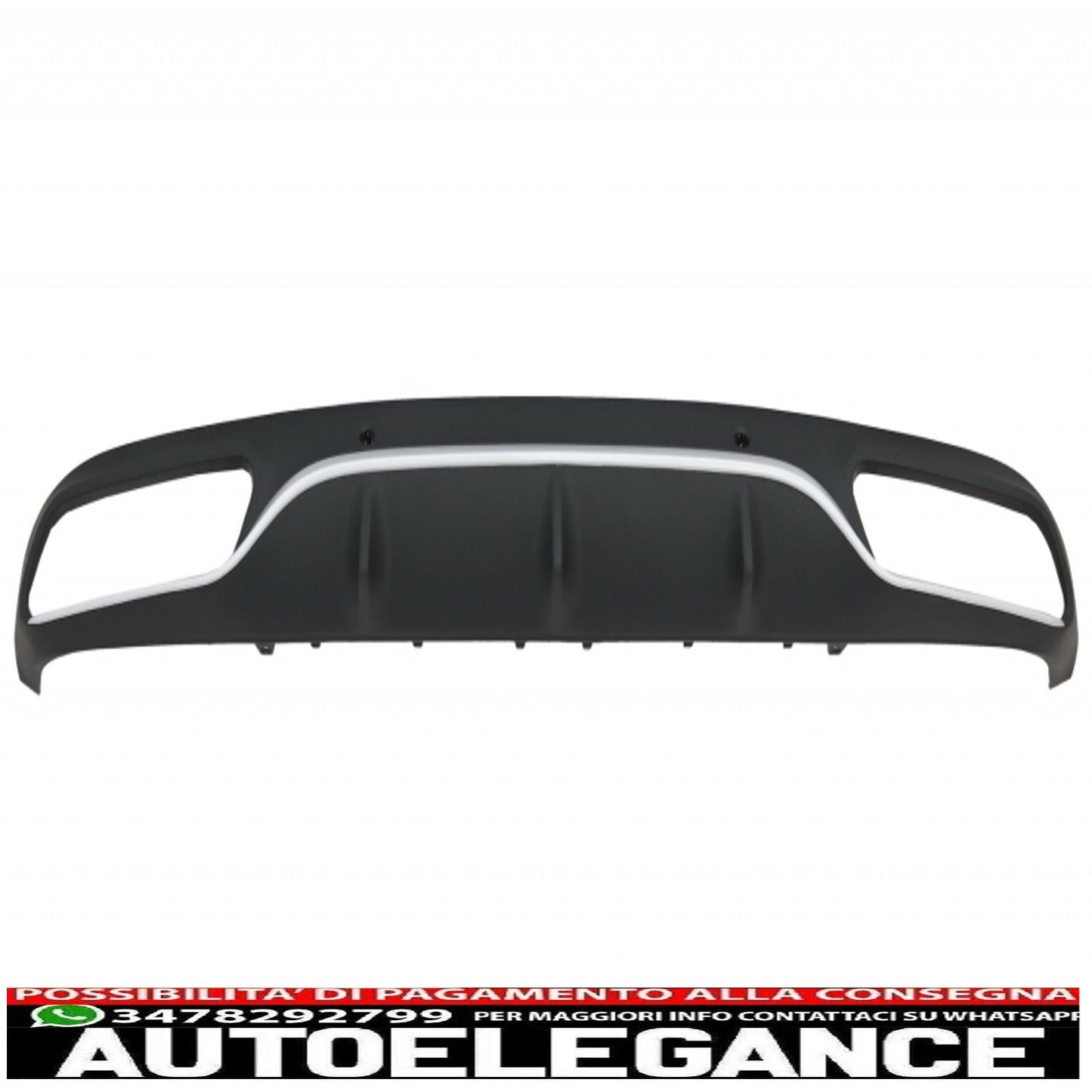 Rear Bumper Diffuser Valance with Black Exhaust Tips Fit for Mercedes C Class C205 A205 Coupe Cabriolet (2014-2019) C63 Design
