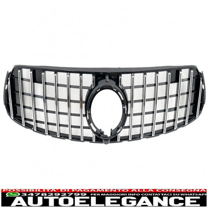 griglia anteriore centrale adatta per mercedes glc x253 c253 facelift (2020 in poi) gtr panamericana design nero cromato
