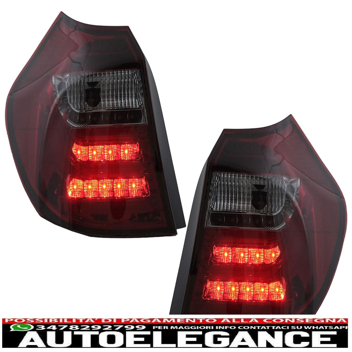 LED Light Bar Rear Lights For BMW 1 Series E81 E87 04-08.07 Smoke Red 