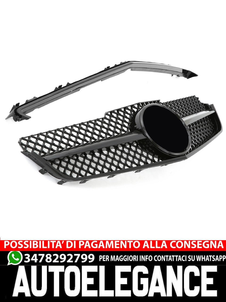 Griglia sportiva per Mercedes W207 E Coupe Cabrio nero lucido AMG LOOK