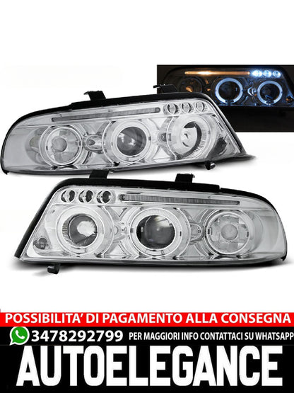 FARI ANTERIORI ANGEL EYES CROMATI ADATTI per AUDI A4 01.99-09.00