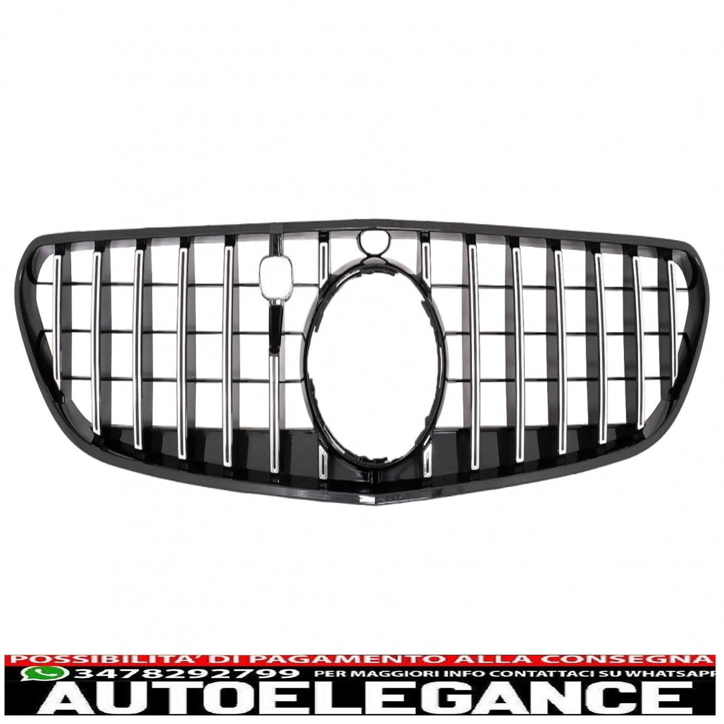 center grille suitable for mercedes s class coupe c217 (2014-2017) cabrio a217 (2015-2017) chrome stripes gt-r design panamericana