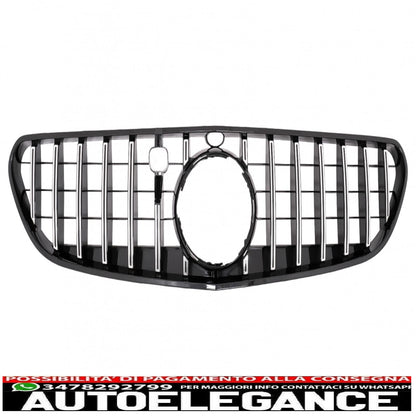 center grille suitable for mercedes s class coupe c217 (2014-2017) cabrio a217 (2015-2017) chrome stripes gt-r design panamericana