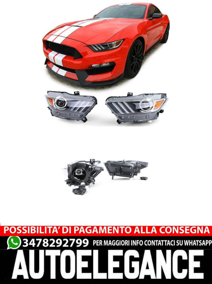 Coppia fari Bi Xenon cromati neri per Ford Mustang 6 Coupe Cabrio 14-17 AUTOELEGANCERICAMBI