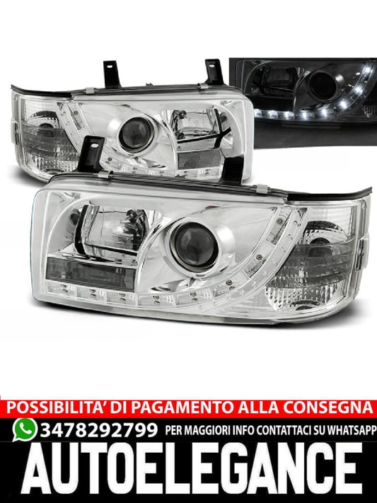 FARI ANTERIORI DAYLIGHT CHROME ADATTI COMPATIBILI PER VW T4 90-03.03 TRANSPORTER