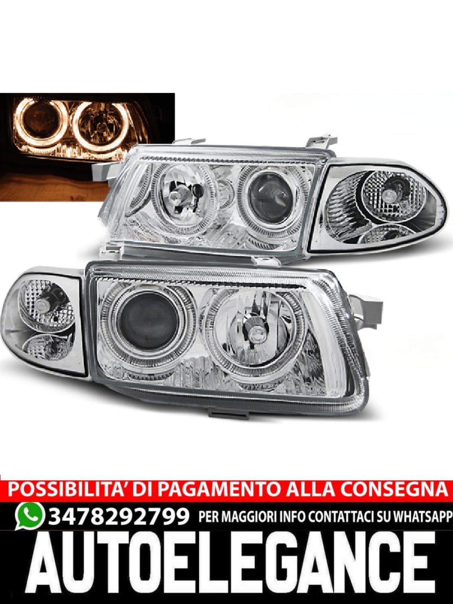FARI ADATTI COMPATIBILI PER OPEL ASTRA F 09.94-08.97 ANGEL EYES CROMATI