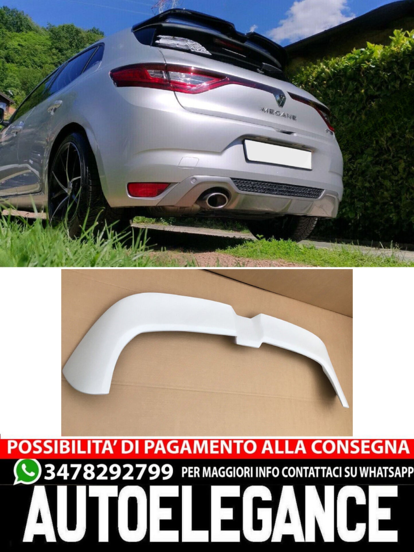 REAR SPOILER CUP FOR RENAULT MEGANE 4 - ALL STANDARD MODELS 