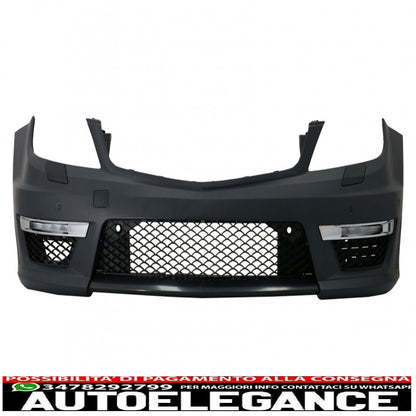 paraurti anteriore adatto per mercedes classe c w204 (2012-2014) c63 restyling design con fari dectane drl montaggio nero