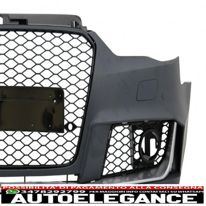 front bumper suitable for audi a3 8v (2012-2015) hatchback sportback rs3 design black gloss 