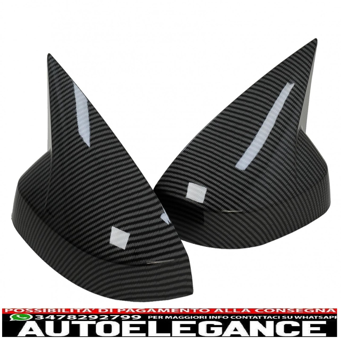 calotte specchietti adatte per audi a3 8v rs3 cabriolet limousine sportback (2012-2019) bat look carbonio AUTOELEGANCERICAMBI
