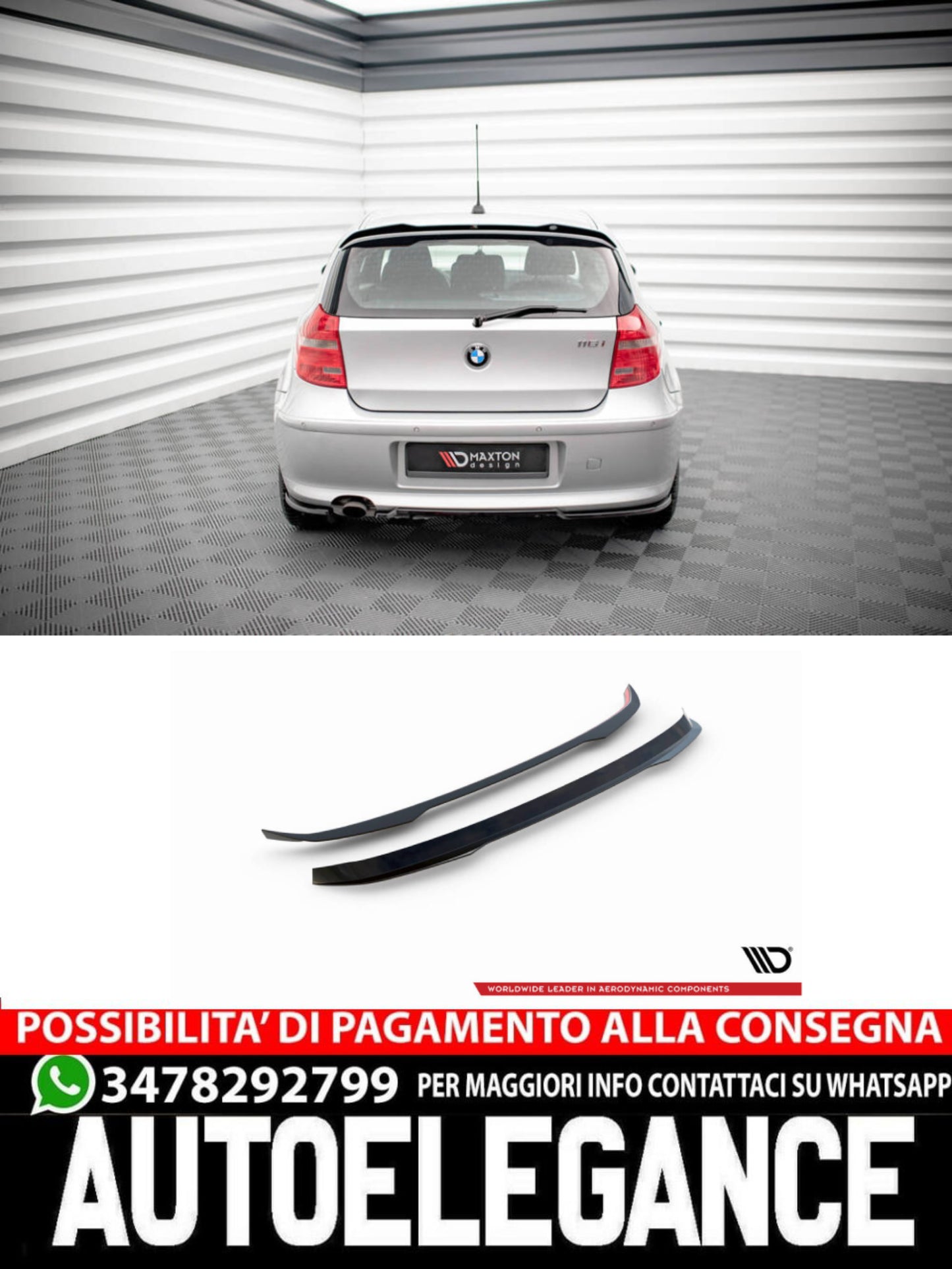 SPOILER CAP ADATTO PER  V.2 BMW 1 E81 RESTYLING  (2007-2011 )