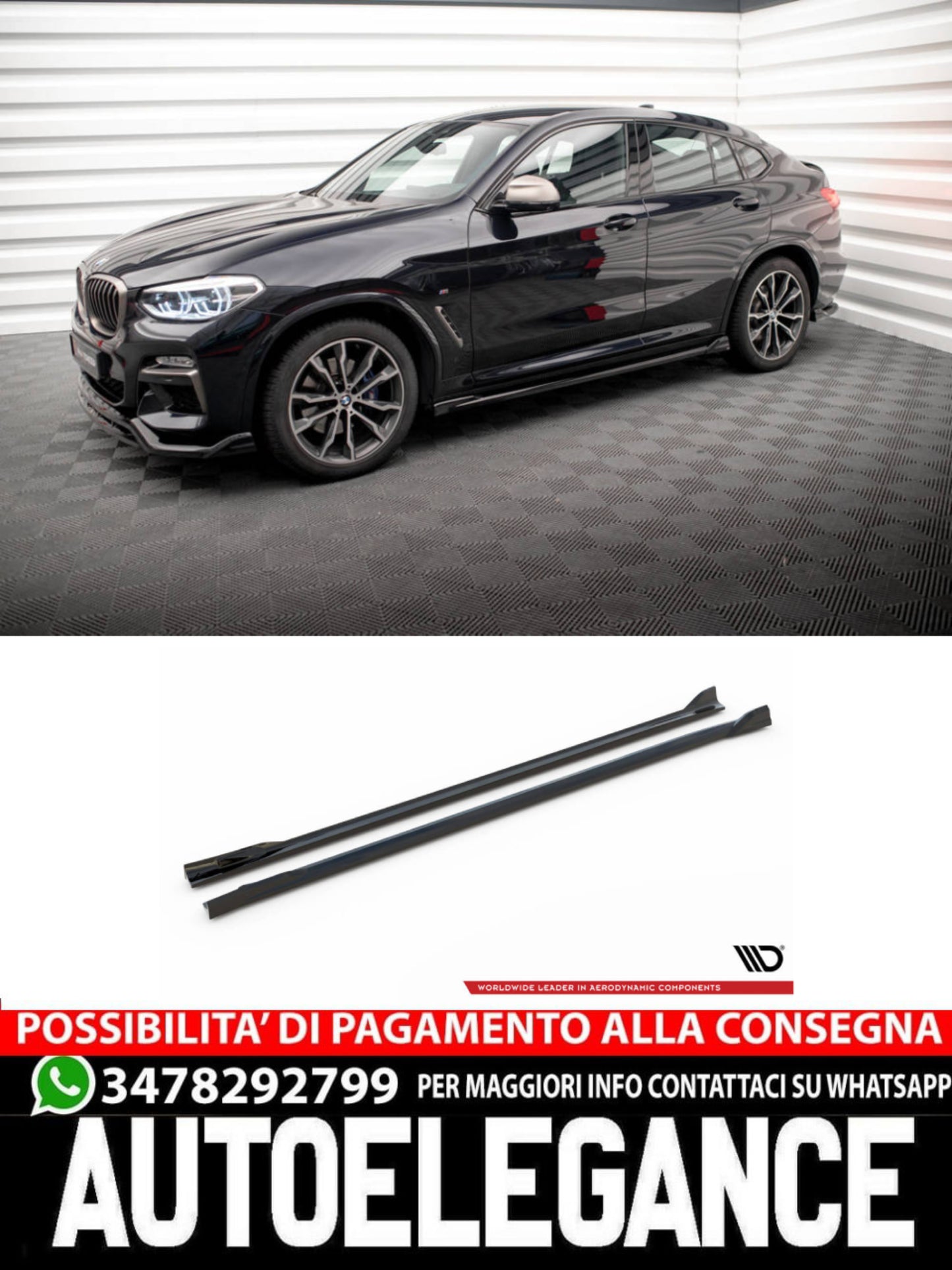 MINIGONNE LATERALI ADATTE PER V.2 BMW X4 M-PACK G02   (2018 - 2021 )