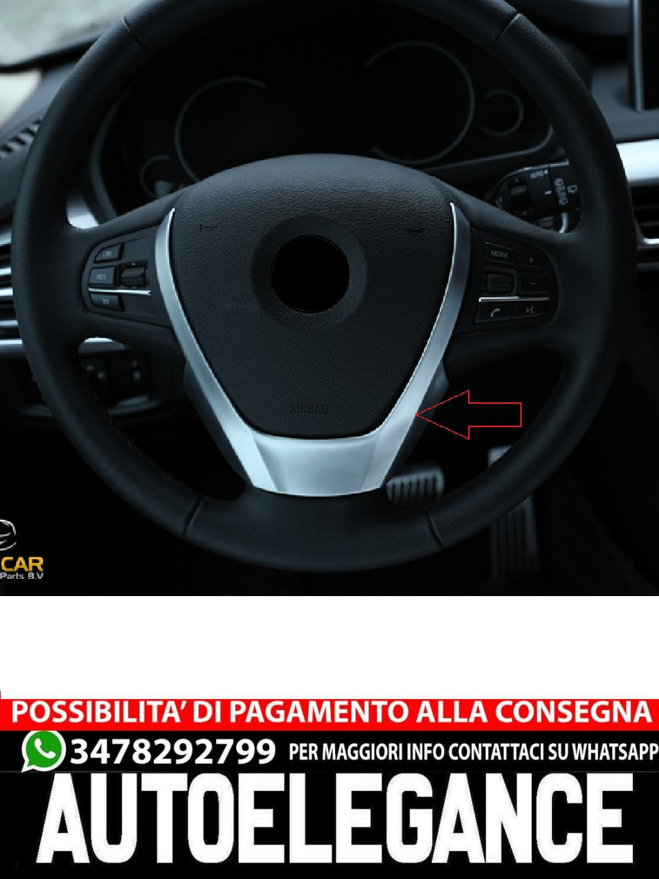 Per BMW X3 X4 X5 F15 F25 F26 pannello volante telaio cromato opaco